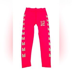 Girls 12th Fan Football Leggings, Size M/L, Girls Size 8-12, Pink, New